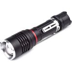 Heider Zx1 (Yeni) 500M Mesafe 10 Watt Super Power Zoom El Feneri - Şarjlı - Heider XR-18650 Pro Pil Dahil - Ce ve Rohs Belgeli - Siyah - Kırmızı