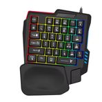 Heiikiuy Ergonomics Gaming Keyboard Single Hand Usb Wired 35key One Handedly RGB Backlight Mini Keyboard