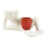 Heiikiuy Flower Pots withDrainage Holes Funny Desktop Resin Flower Pot forSmall Decorative Indoor Plants Red