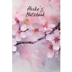 Heike’s Notebook: Personalized Diary Journal for Heike, Stylish Watercolor Apple Blossom Diary, 6"x 9" 160 Lined Pages