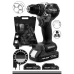 Heilber Alman Max V998 15Ahm Black Bakır Sargılı Çift Batarya Akülü Vidalama Çelik Şanzıman Şarjlı Matkap