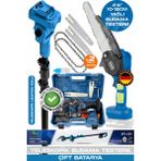Heilber Alman V598/21V 6806M Blue Teleskopik 10-15CM Akülü Budama Şarjlı Zincirli Dal Budama Makinesi