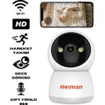 Heiman HM-428 Akıllı Wifi Kamera 3mp Ptz Hareketli Bebek Bakıcı Kamerası Iç Mekan -App Kontrol Ip Güvenlik Kamerası - Beyaz