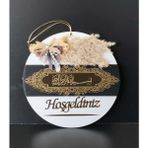 Hein Besmeleli Hosgeldiniz Dekoratif Ahsap Kapi Susu - Beyaz - Siyah