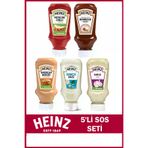 Heinz 59829a15-42ec-54a5-b440-749d8f058e33 5'li Sos Paketi (Ranch, Amerikan Burger, Barbekü, Sarımsak, Mexican Chilli)
