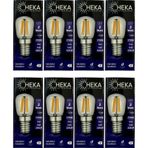 Heka 2W (22W) 2700K (Sarı Işık) E14 Duylu Led Rustik Ampul (8 Adet)