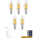 Heka 3 Renkli LED Filament Rustik Ampul 6W E14 C35 ERD-260 - 5'li