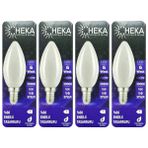 Heka (4 Adet) Heka 6W (51W) 3000K (Gün Işığı) E14 Duylu (İnce Duy) Soft Mum Ampul