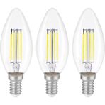 Heka Dekoratif Mum LED Avize Ampulü Rustik E14 6W 6500K Beyaz Işık 3'lü Erd-93 - 1 - 10 W