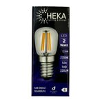 Heka LED Ampul, 2W (22W Eşdeğeri), 2700K Sarı Işık, E14 Duylu, Rustik