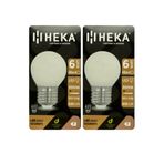 Heka LED Ampul, 6W (48W), 3000K Sarı Işık, E27 Duylu, G45, 2 Adet