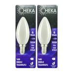 Heka LED Ampul, 6W (51W), 3000K, E14 Duylu, Soft Mum, 2 Adet