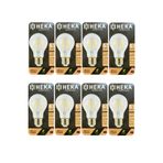 Heka LED Ampul, 6W (51W), 6500K Beyaz Işık, E27 Duy, Şeffaf, 8 Adet