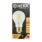 Heka LED Ampul, 6W (51W), 6500K Beyaz Işık, E27 Duy, Şeffaf