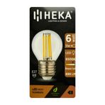 Heka LED Ampul, 6W (51W Eşdeğer), E27 Duylu, 6500K Beyaz Işık, Şeffaf