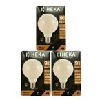 Heka LED Ampul, 9W (67W), 3000K Sarı Işık, E27 Duy, G95 Glop, 3 Adet