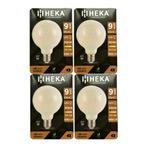Heka LED Ampul, 9W (67W), 3000K Sarı Işık, E27 Duy, G95 Glop, 4 Adet