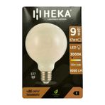 Heka LED Ampul, 9W (67W), 3000K Sarı Işık, E27 Duy, G95 Glop