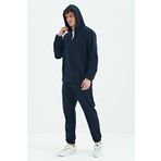 Hektor Lacivert Kapüşonlu Polar Erkek Eşofman Takım - 85227