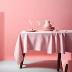 Helen George Klasik Dikdörtgen Masa Örtüsü 140x200 Cm Pembe