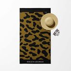 Helen George New Land Leopar Kahve Siyah Oversize Plaj Havlusu