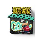Helen George Teddy Cool 4 Parça Çift Kişilik Nevresim Takımı - Pamuk Polyester - Modern Graffiti Desenli