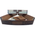 Helena Wood Art Ahşap Geyik Motifli Oval Okey Takımı 106 Parça Doğal Ahşap Malzeme ile