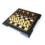 Helena Wood Art Masif Ahşap Koyu Dama Takımı 42 Cm Kahve-50mm