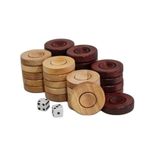 Helena Wood Art ŞİMŞİR AĞACI TAVLA PULU (28 mm)