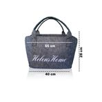 Helen's Home Nakışlı Keçe Alışveriş Çantası - Antrasit
