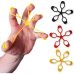 Helia Studio 3 Lü Finger - El Parmak Güçlendirme Lastiği - Fizik Tedavi Egzersiz Aleti Sık Sık - Spor - Çok Renkli