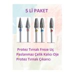 Helios 5 li karışık set Çelik Protez Tırnak Freze Uçları Paslanmaz alıcı Oje Protez Çıkarıcı