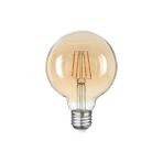 Helios 6W Rustik LED Ampul – E27 Duy, Amber Cam, Dekoratif Ampul (Balon)