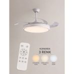 Helios 9311 Modern LED Tavan Vantilatörü Kumandalı 3 Renk Ayarlı Sessiz Çalışma - Beyaz