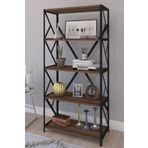Helios Home 5 Raflı Metal Kitaplık Ceviz