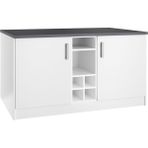 Helios Mutfak Alt Modül 2 Kapaklı -150 cm -Tezgah Dahil-Çok Amaçlı Dolap - Beyaz
