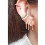 HELİX BABY SNAKE ( MİNİ YILAN ) SIKIŞTIRMALI KIKIRDAK KÜPE ( EAR CUFF ) (Gold)