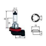 Hella 8GH008358241 Ampul Sis Farı 24V 70W H11-HALOJEN PGJ19-2 Daf Mercedes Renault Kamyonlar Volvo 75820120000