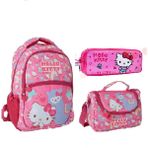 Hello Kitty Beslenme Okul Çantası Kalemlik Seti - Pembe