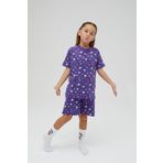 Hello Kitty Desenli Bisiklet yaka Kız Çocuk Kısa Kollu şortlu 100% Pamuklu Pijama Takımı