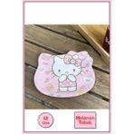 Hello Kitty Figürlü Melamin Çocuk Yemek Tatlı Meyve Tabağı Fincan Altlığı - 12 cm - Model 1