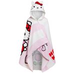 Hello Kitty Kapüşonlu Havlu 3D Hood Kız Panço Pamuk Plaj Havlusu Banyo Havlusu Değişen Elbise