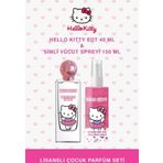 Hello Kitty Kız Çocuk Parfüm Simli Vücut Spreyi Seti