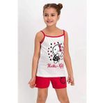 Hello Kitty Lisanslı Krem İnce Askılı Kız Çocuk Şort Takım