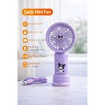 Hello Kitty Mini El Fanı Usb Şarjlı 4 Kademeli Taşınabilir Masaüstü Fan Telefon Standlı mor