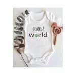 Hello World Doğa Desenli Kısa Kol Organik Bebek Body, 2-4 Yaş