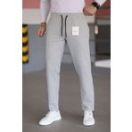 hello7 Erkek Açık Gri Dar Kesim Duble Paça Esnek Kumaş Jogger Pantolon
