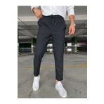 hello7 Erkek Siyah Jogger Beli Lastikli Bağcıklı Duble Paça Likralı Rahat Kalıp Pantolon