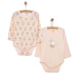 HelloBaby 2'li Açık Pembe Uzun Kol Kız Bebek Body