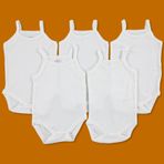 HelloBaby 5'li Beyaz İp Askılı Seti Unisex Body